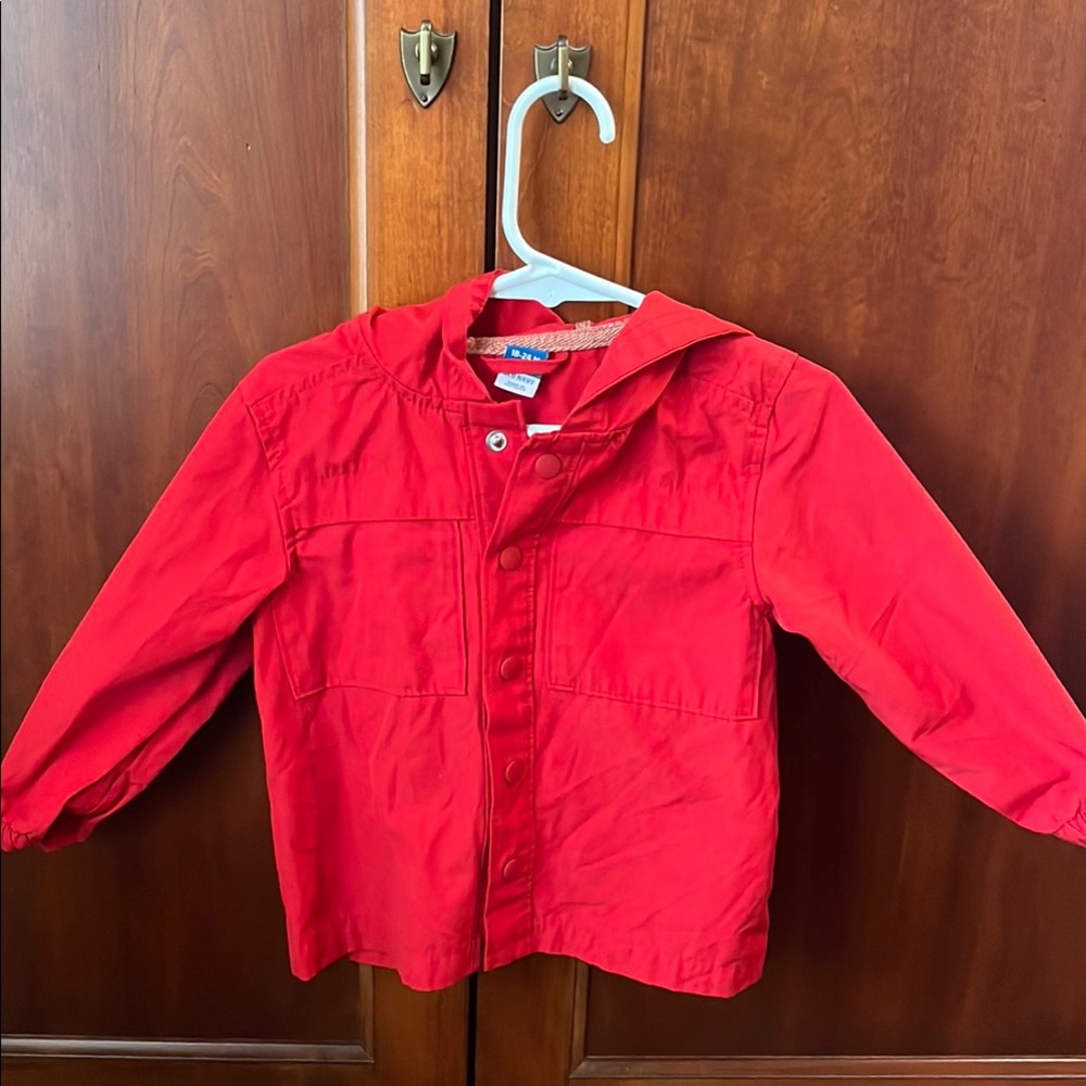 Old Navy 18-24 month Children's Red Jacket - Lightweight, Unlined, Button Closur